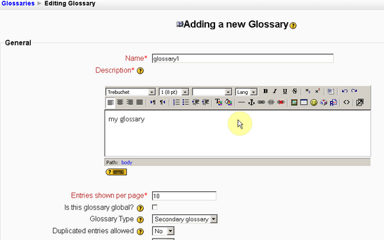 add glossary