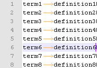 excel template glossary