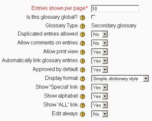 glossary options