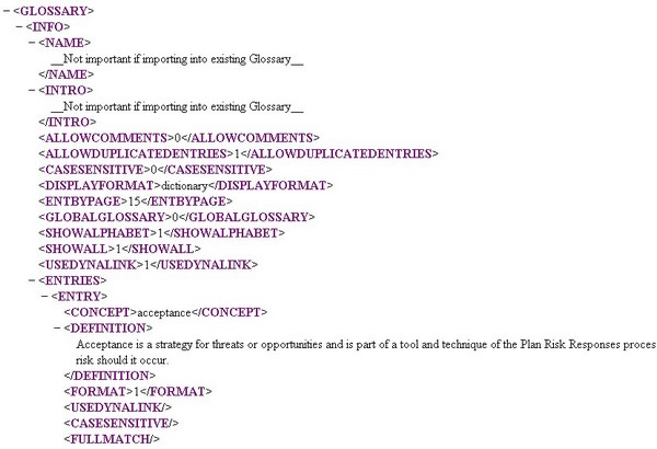 Moodle XML format